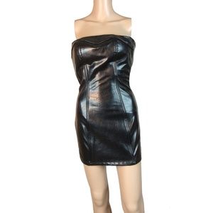 Leather bodycon dress